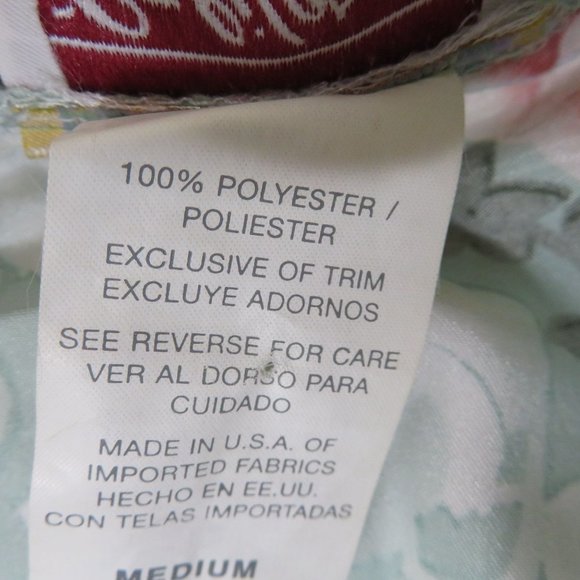 Vintage California Dynesty Full Length Satin Robe Green Floral Shoulder Pads NEW - Picture 12 of 12